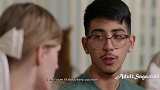 Petite Cheerleader Melody Marks Rides Nerd Diego Perez Pussy Losing Virginity in Classroom