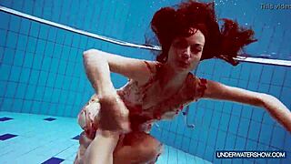 Martina Hot Croatian Redhead Nudist Beach Pool Shower Show