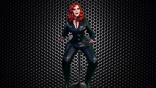 granny carmen angel fingers her wet pussy in hardcore metal fetish scene