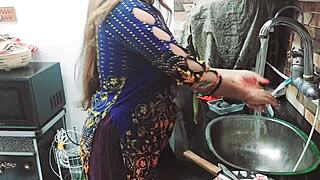 indian village maid gets fucked hard in kitchen by owner alone on ranch