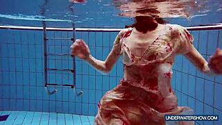 Martina Hot Croatian Redhead Nudist Beach Pool Shower Show