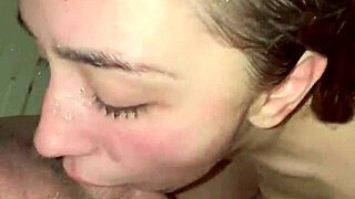 omg sexy slave gags on rough facefuck then begs for golden shower!!