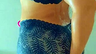 gorgeous tanned latinas rinse off pool heat with steamy shower fun