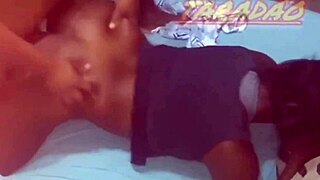 fat ebony bbw ass slammed deep with cumshot in homemade lick fest