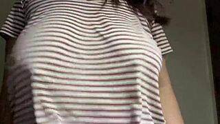 hot indian milf stepmom slowly teases her huge natural boobs on cam