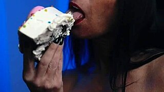 imagine this messy food birthday cake smeared all over milf tits