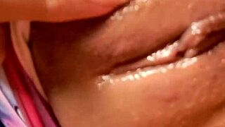 damn this naughty girl's juicy ass and wet pussy look so tempting while she masturbates furiously