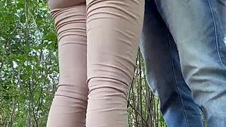 Neighbor's tight latina ass pounded outdoors in forest during weekend getaway 🔥🌳