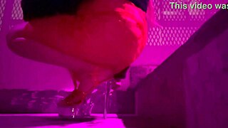 Italian Milf Artemisia's Long Legs Spread in Lingerie Heels Outdoor Smoke Tease