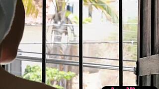 that slender redhead milf slips off her lingerie showing off those perky small tits up close