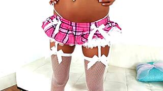 deanna dare's sexy long legs strippin for huge cock pov blow n swallow