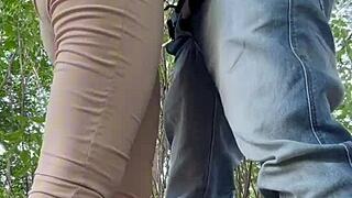 Neighbor's tight latina ass pounded outdoors in forest during weekend getaway 🔥🌳