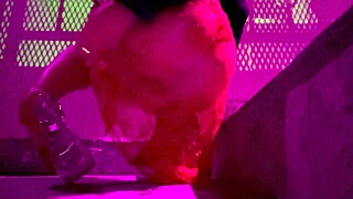 Italian Milf Artemisia's Long Legs Spread in Lingerie Heels Outdoor Smoke Tease