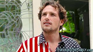 Stepsister Teen Rides Cougar Face And Hard Cock In Wild 3way