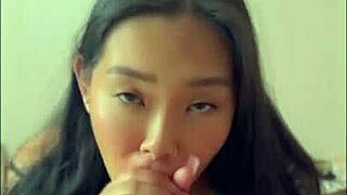 Beautiful asian goddess slurps cock deep then gets fucked cosplay style