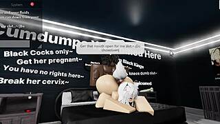 Roblox Cat Girl Bent Over for Big Black Cock Doggy Pounding Her Tight Pussy and Tits Bouncing