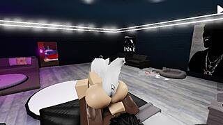 Roblox Cat Girl Bent Over for Big Black Cock Doggy Pounding Her Tight Pussy and Tits Bouncing