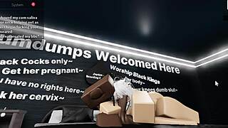 Roblox Cat Girl Bent Over for Big Black Cock Doggy Pounding Her Tight Pussy and Tits Bouncing