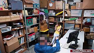 Petite Blonde Shoplifter Fucked Hard In Office Lingerie