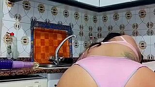 Blue's Huge Ass Swallows Massive Dildo Deep