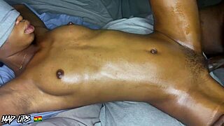 Sweet Slim Ebony Teen Fucked Cum on Body