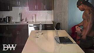 😩 redhead model gags on huge bbc foot fetish deepthroat rough!