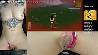 i can't stop watching this twitch egirl's tropical monster girl dripping cum all over her huge shaved pussy lips
