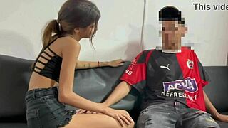 Stepbro sneaks sly fucks into slutty stepsis while parents away