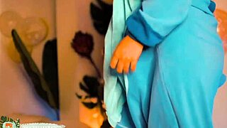 cute cosplay slut fingers skinny pussy wildly on webcam