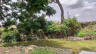 Big ass BBW girlfriend fucked hard in forest outdoors