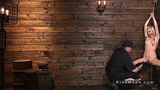 bound big ass blonde takes rough whipping before hard fuck hogtied?