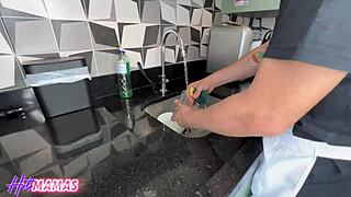 milf agatha mama takes monster cock anal in brazilian threesome with shaved pussy