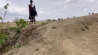 Big ass BBW girlfriend fucked hard in forest outdoors