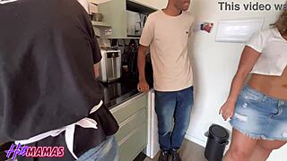 milf agatha mama takes monster cock anal in brazilian threesome with shaved pussy