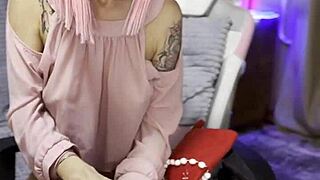 Santa's toy buzzes my clit to a shaking roommate orgasm