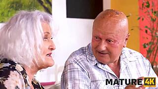 Mature wife dumps old man for hot waiter 💦😈