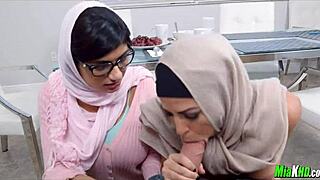 Mia Khalifa And Teen Hijab Sluts Tag Team Big Tits Blowjob Interracial 3some!