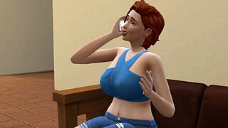 sims redhead milf cheats on hubby, rides monster bbc in hot game fuck