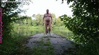 german nylon fetish babe poses outdoor by mittellandkanal anleger flashing pantyhose publicly