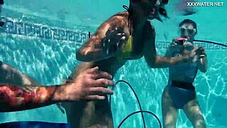 Candy And Lizzy Ravish Mike Underwater