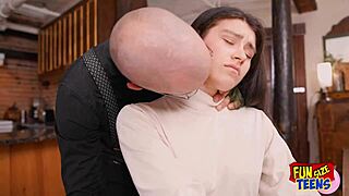 Ever wonder how a tiny athletic teen's tight pussy stretches around a monster cock during rough pov assfucking