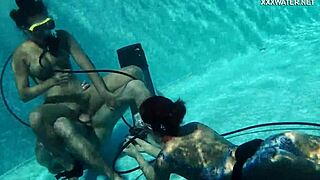 Candy And Lizzy Ravish Mike Underwater