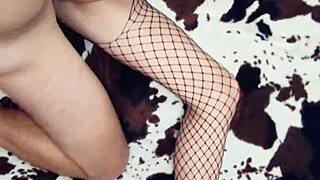 Pummel Her Holes Through Ripped Stockings!