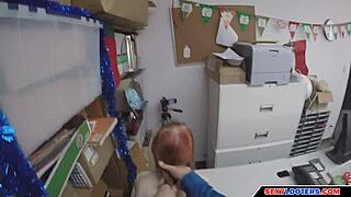 redhead teen shoplifter fucked by old burglar boss