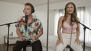 Strawberry blonde skylar snow teases in thong before van wylde rips clothes