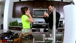 Stepdad FUCKS Tight Stepdaughter While Mommy's Away, Balls Deep.