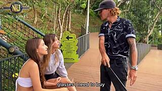 blindfolded latina stepsisters sofia take huge cocks doggystyle outdoors