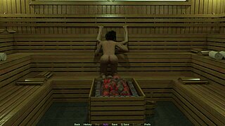 Hot shaved pussies in sauna threesome – wanna dive in now?!