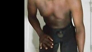 raw undressing reveals woman's curves from tight jeans slowly