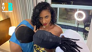 brazilian wife cuckolded as skinny slut takes amateur mmf bull threesome pounding